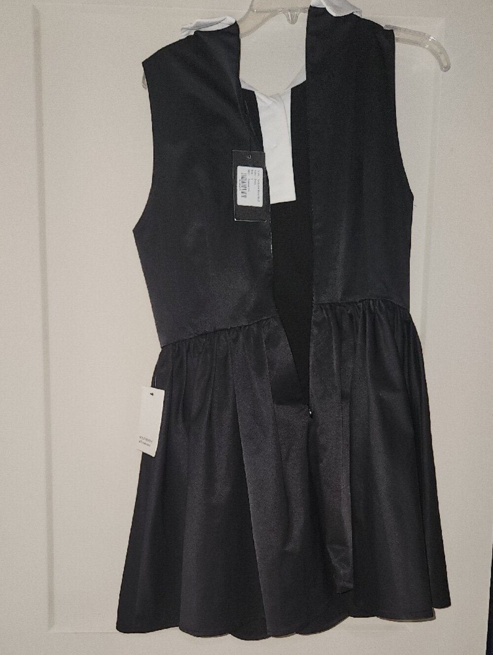 Black Mini Dress with Contrasting White Collar - Picture 3 of 6